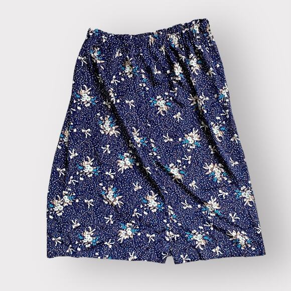 Karapenn Mid-length Floral Skirt Blue S - Picture 2 of 6